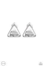 Load image into Gallery viewer, Timeless In Triangles White Clip-On Earrings